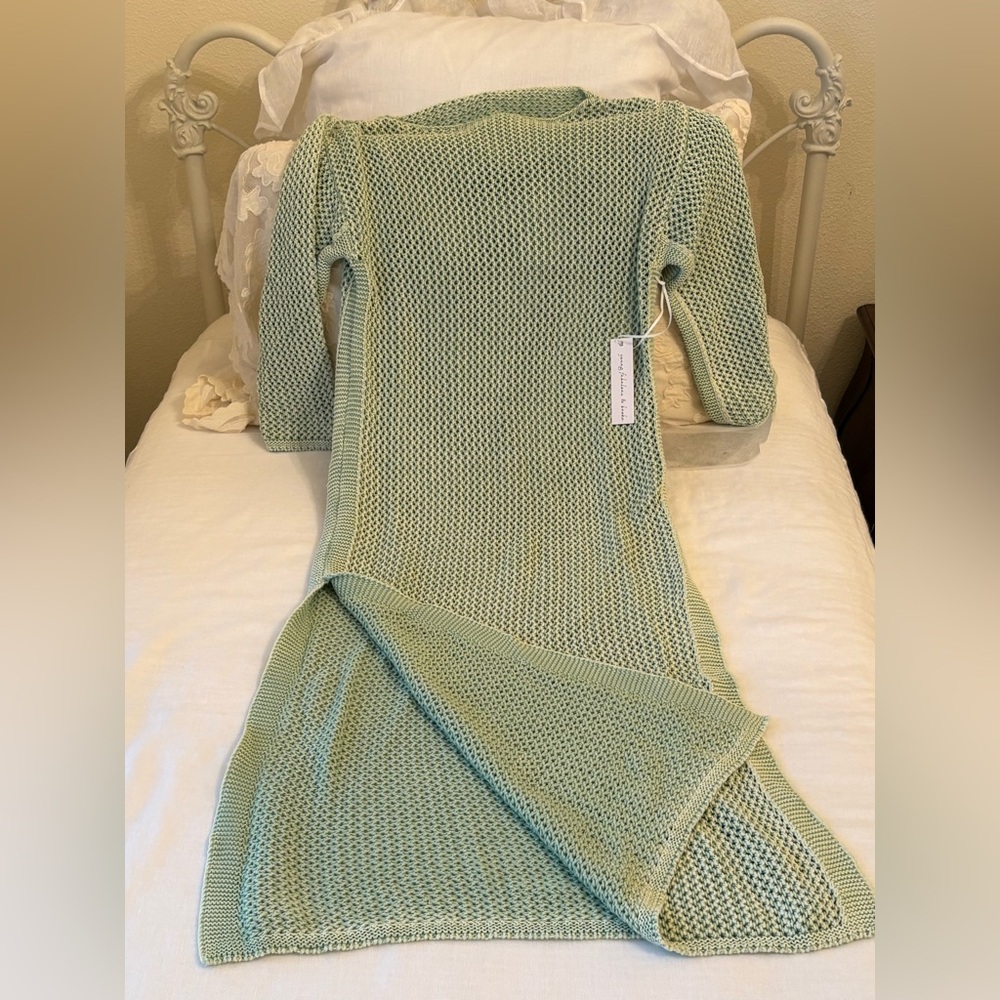 YFB Stunning Green Knit Beach and Island Maxi Dress